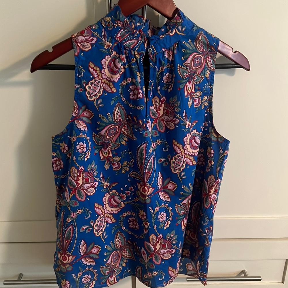 Liberty print J.Crew sleeveless top